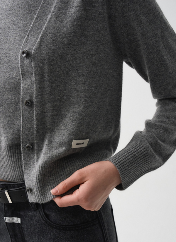 W HALF SLEEVE KNIT CARDIGAN SET-UP gray - 图片 6